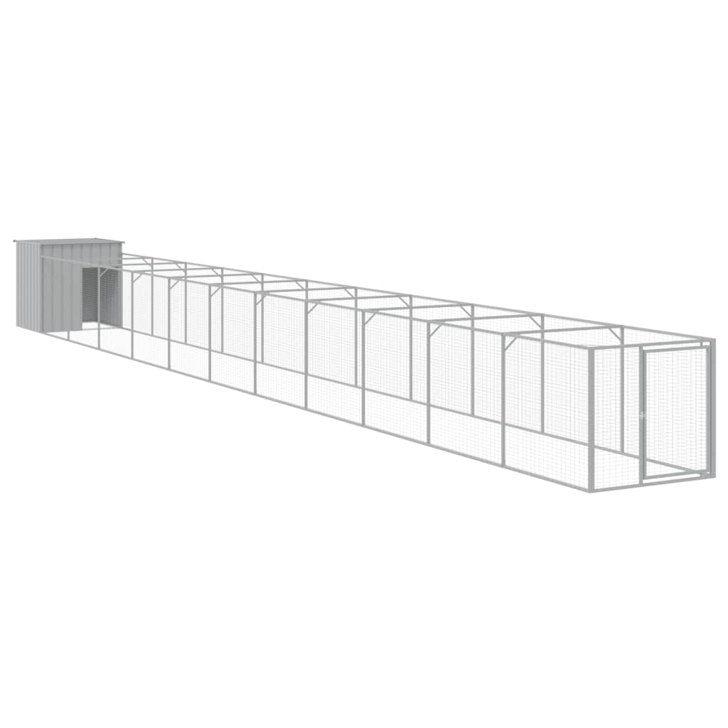 Caseta Perro Corral Acero Galvanizado Gris Claro 110x1221x110cm_0