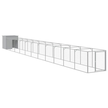 Caseta Perro Corral Acero Galvanizado Gris Claro 110x1221x110cm_0