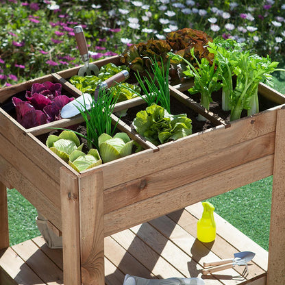 Mesa De Cultivo Germin 60 - Huerto Vertical En Madera 0,8x0,8x0,6 M / Multicolor_1