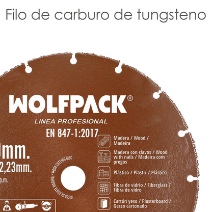 Disco Corte Madera / Plastico Ø 115 Mm. Filo De Carburo De Tungsteno