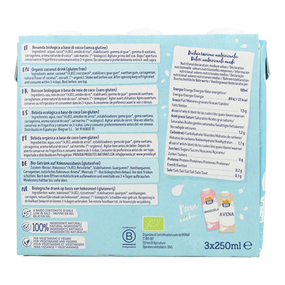 Embalagem de Bebidas Biológicas de Coco Isola Bio 250 ml x 3 unidades