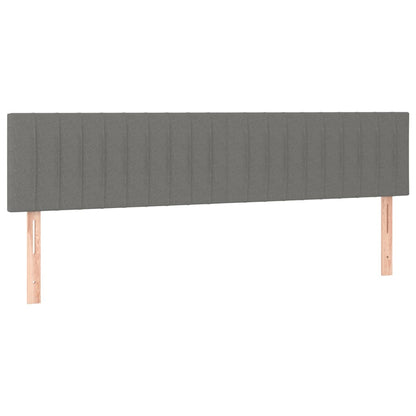Cama Box Spring Colchón Y Luces Led Tela Gris Oscuro 180x200 Cm / Vetonek_1
