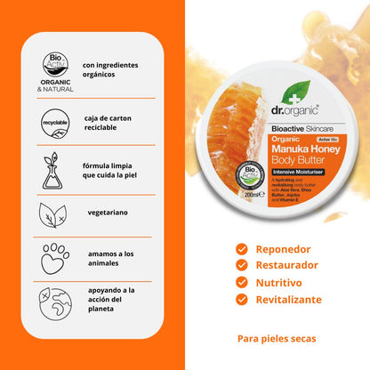 Creme Corporal de Mel de Manuka Dr. Organic, 200ml