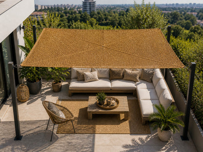 Toldo Vela Coco Natural Reforzado 4x3 M 60% Ocultación Para Jardín Terraza Pérgola_2