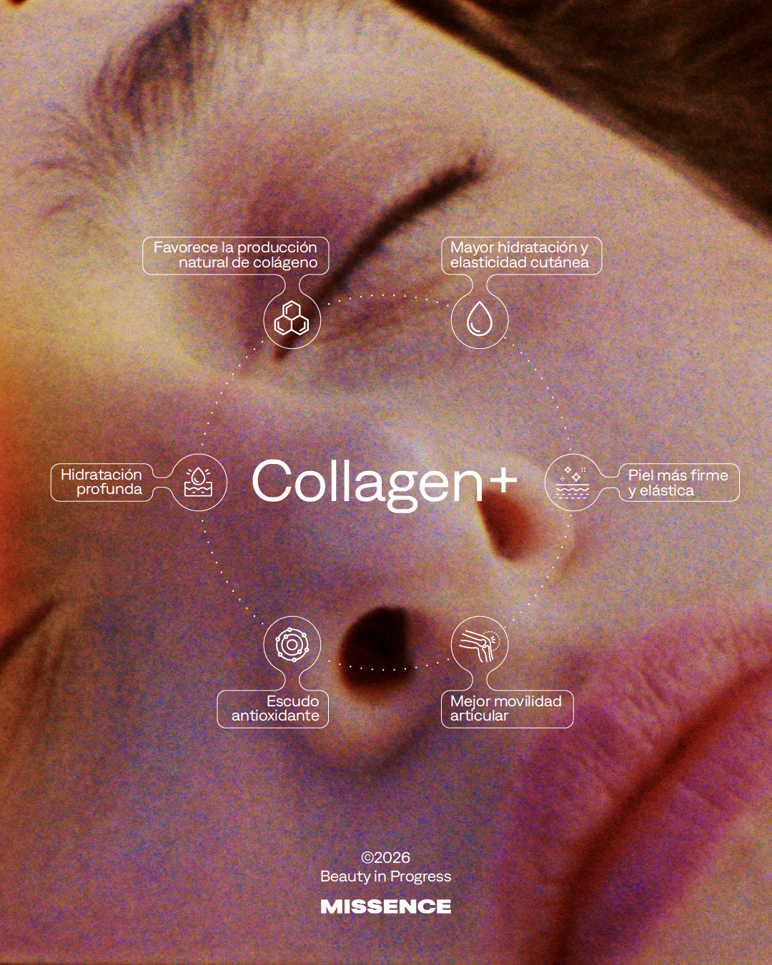 Colágeno multicomplejo con péptidos bovinos y aviares, vitamina C liposomal, ácido hialurónico y biotina 30 dosis_1