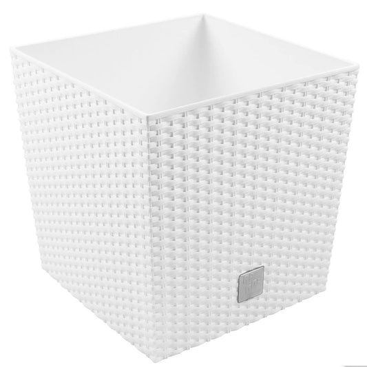 Maceta Rato 7 Litros Con Cubilete Para Plantar En Color Blanco 20 X 20 X 20,2 Cm._0