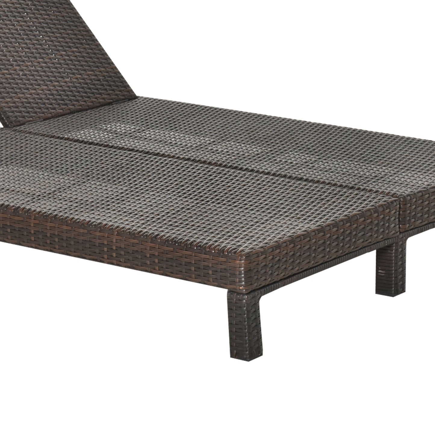 Outsunny Tumbona De Ratán 2 Plazas Con Respaldo Regulable 220 Kg Marrón_4