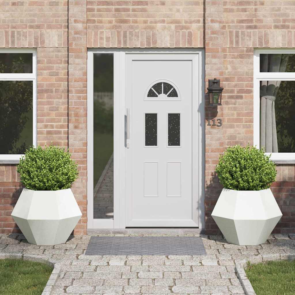 Jardinera 2 Uds. Blanco 75 X 75 X 60 Cm Acero_1