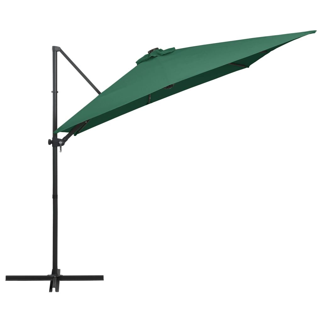 Vidaxl Sombrilla Voladiza Jardín Luces Led Palo Acero Arena 250x250 Cm_3