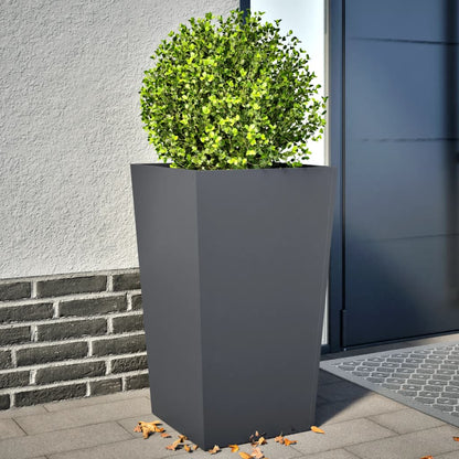 Jardineras 2 Uds Acero Gris Antracita 45x45x75 Cm_1