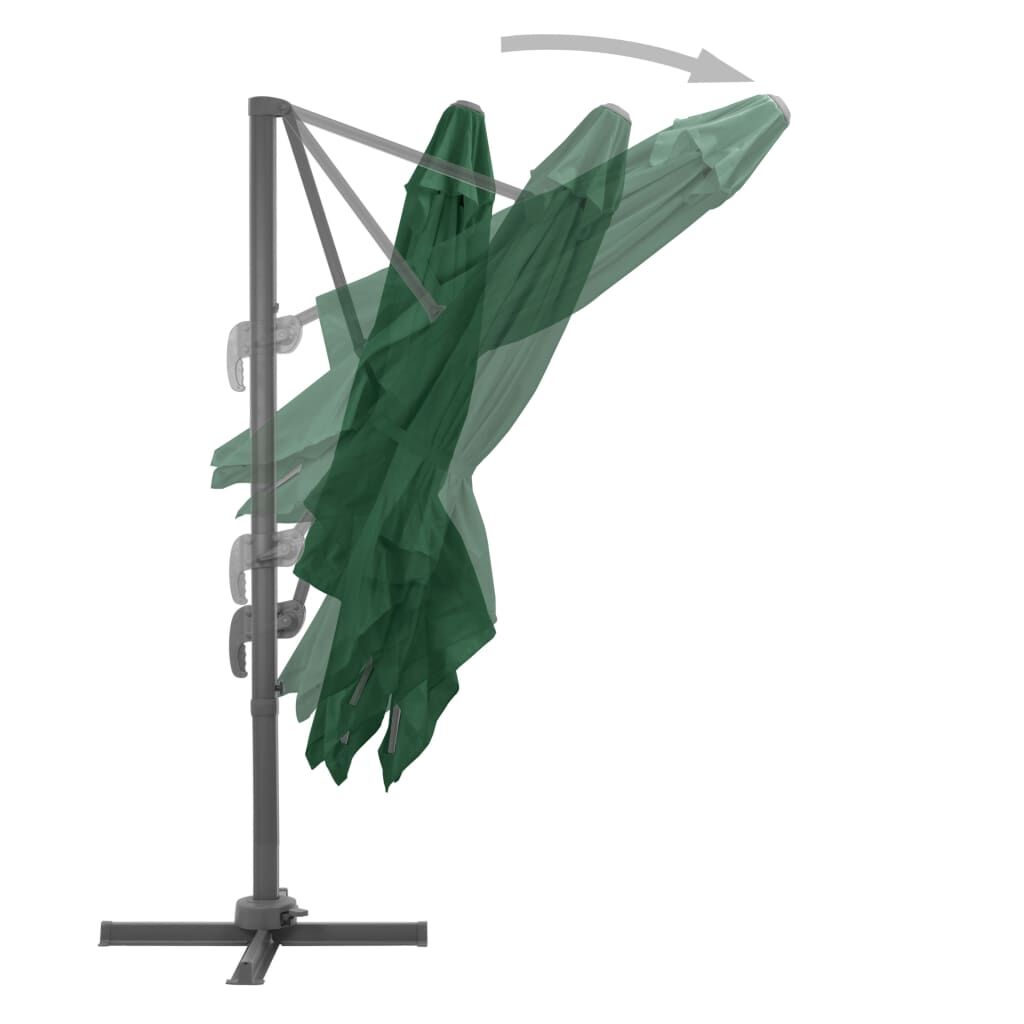 Vidaxl Sombrilla Jardín Voladiza Con Palo De Aluminio Verde 400x300 Cm_4