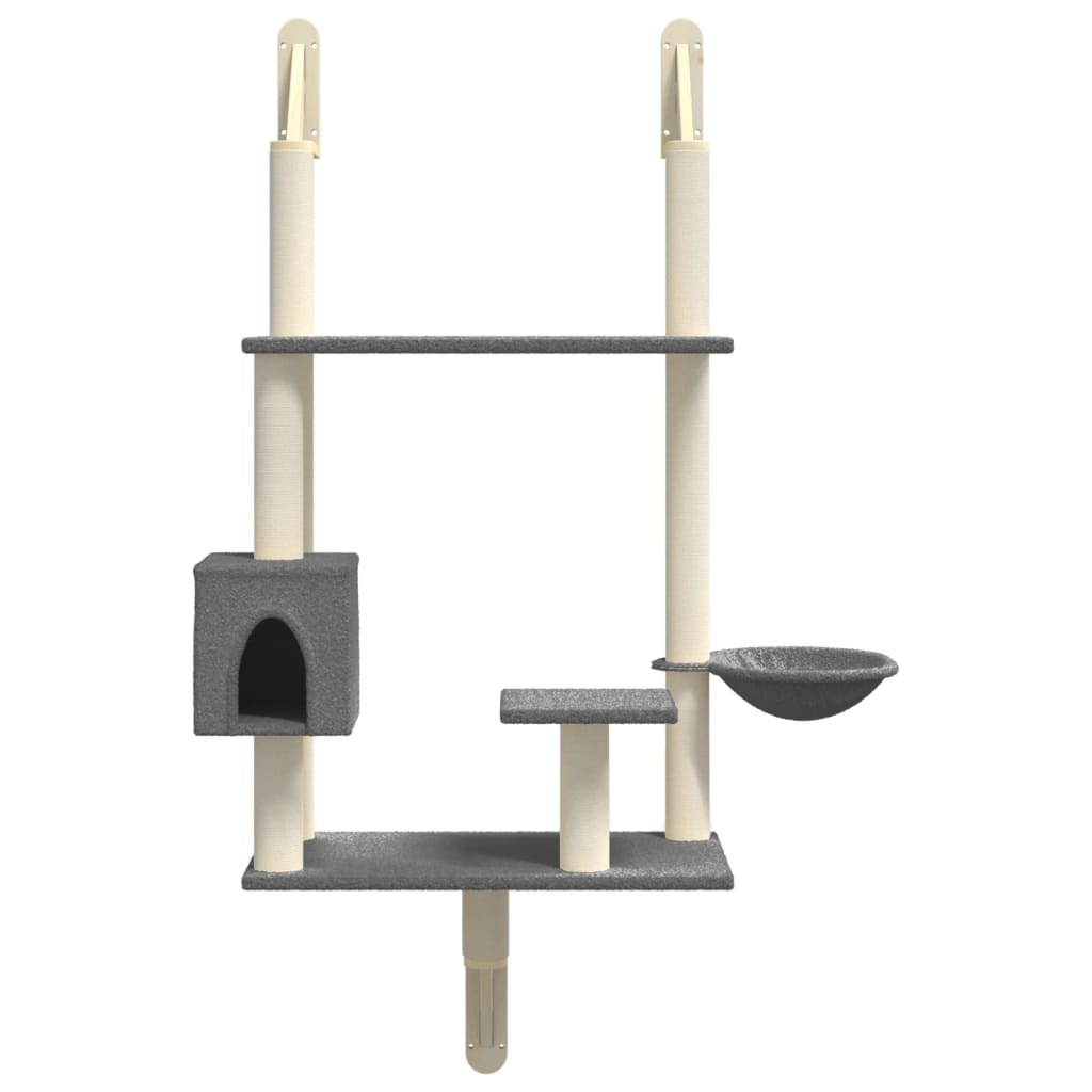 Árbol Rascador Para Gatos De Pared Gris Oscuro 153 Cm_3