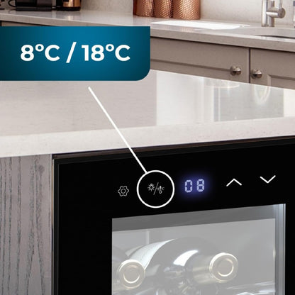 Vinoteca 8 Botellas Bolero Grandsommelier 830 Coolcrystal, Enfriamiento Termoeléctrico, Temperatura Regulable Entre 8-18ºc, Control Táctil Y Display_3