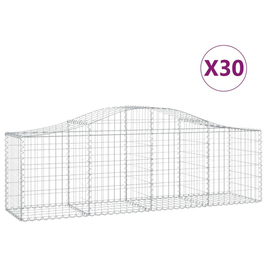 Cestas De Gaviones 30 Uds Forma De Arco Hierro 200x50x60/80 Cm_0