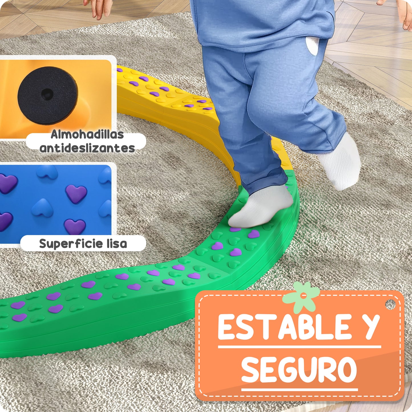 Aiyaplay Vigas De Equilibrio Para Niños De +3 Años De 8 Piezas Multicolor_5