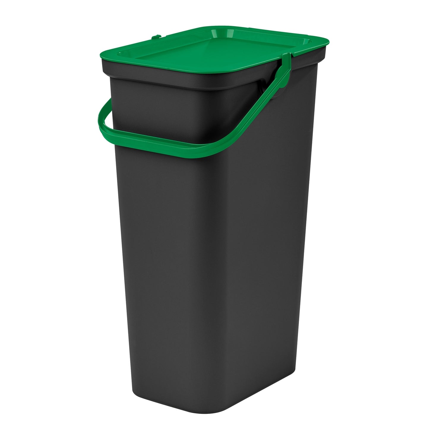 Papelera moda 25l Con Asa (cubo Negro-tapa Verde)_0