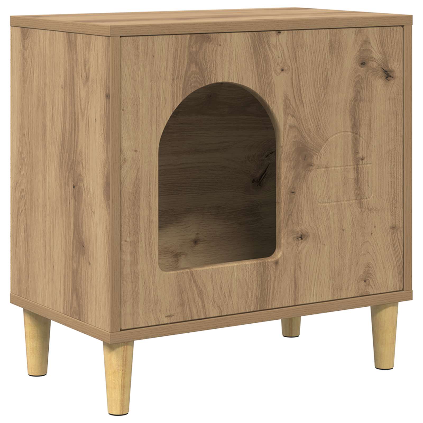 Casa Para Gatos Roble Artesanal 51 X 30 X 52 Cm_0