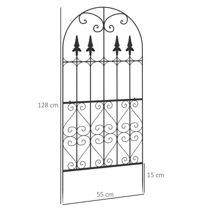 Outsunny Juego De 2 Enrejados De Jardín Con Marco De Acero 55x128 Cm Negro_2