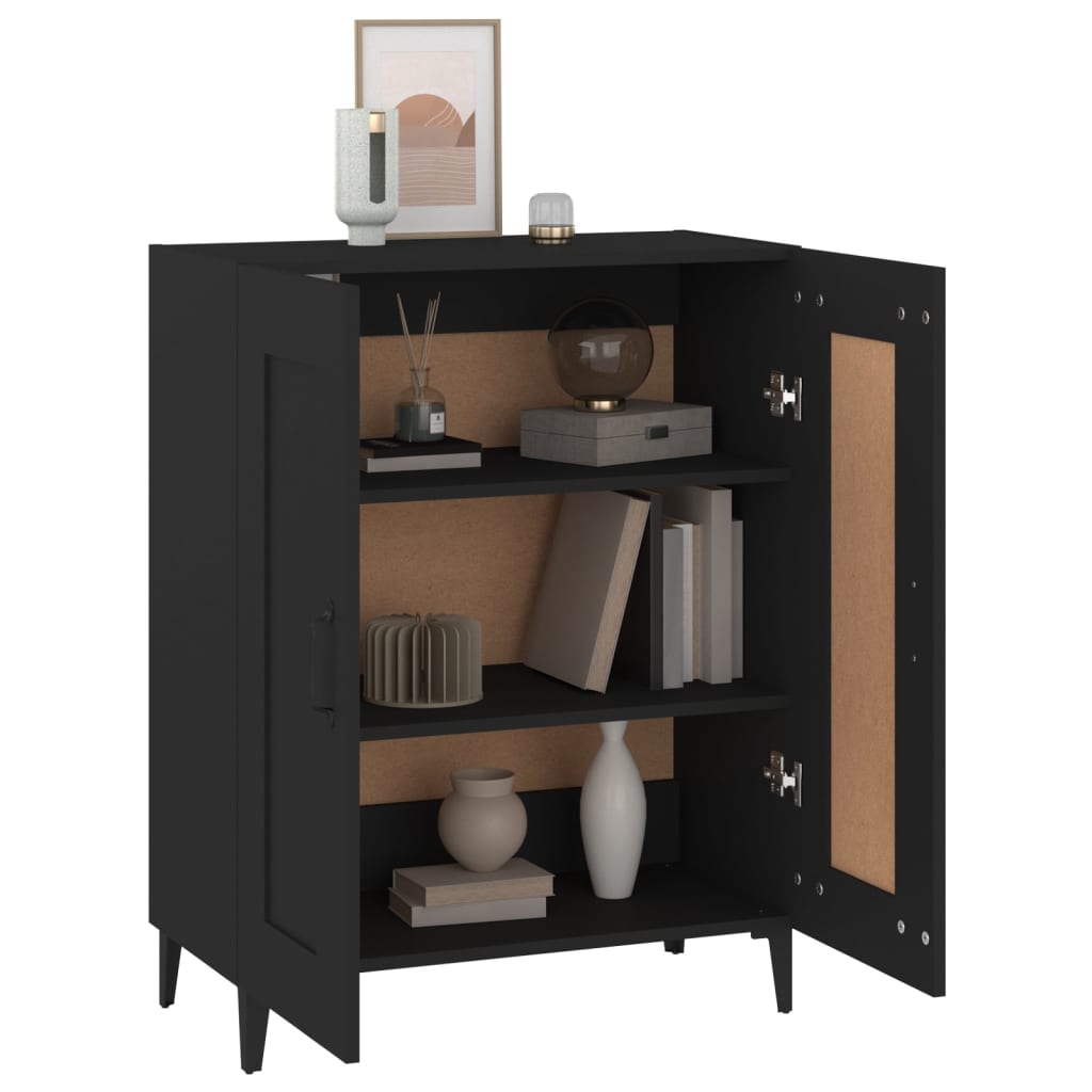 Aparador De Madera Contrachapada Negro 69,5x34x90 Cm / Vetonek_2