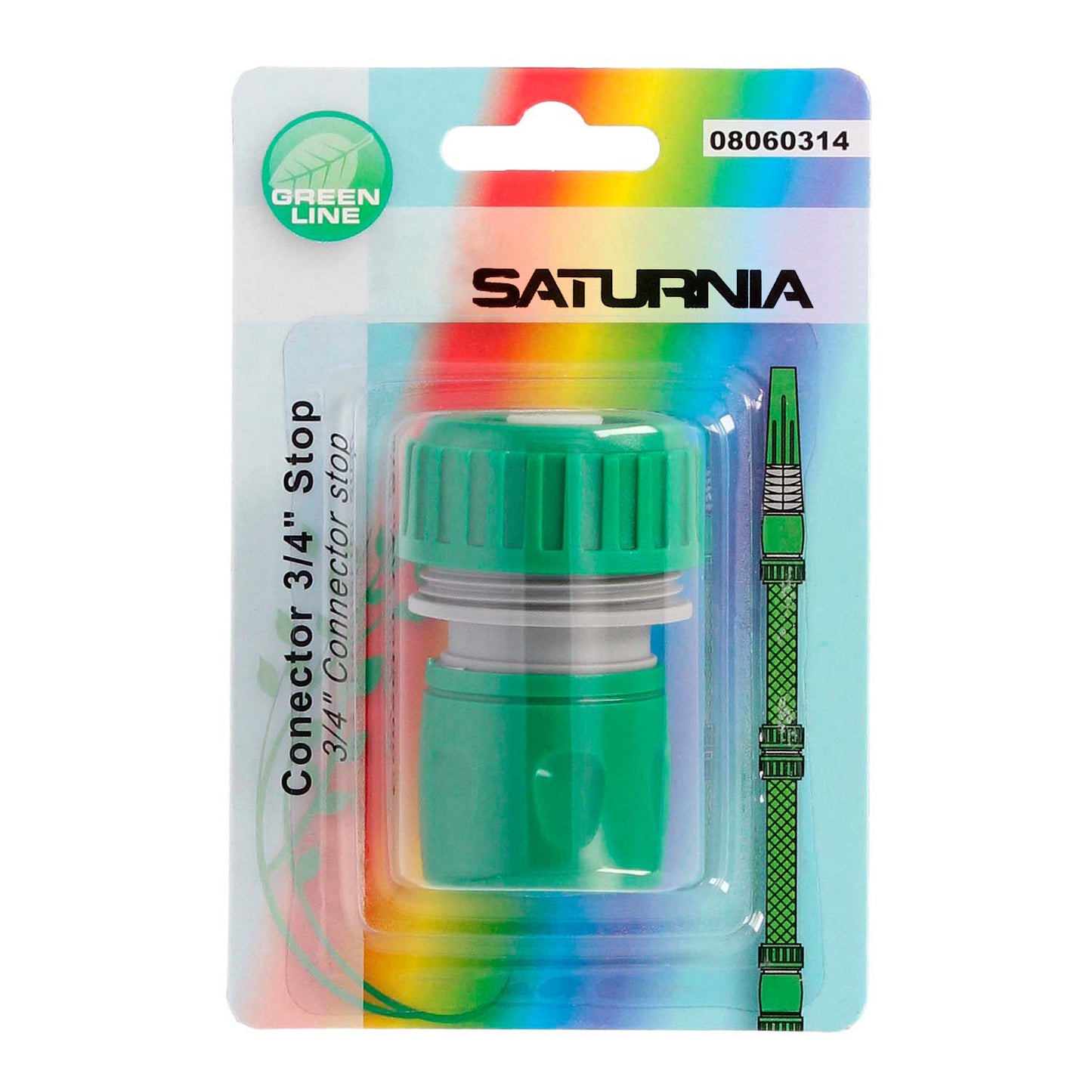 Conector Manguera Plastico 3/4 Con Stop  Blister_0