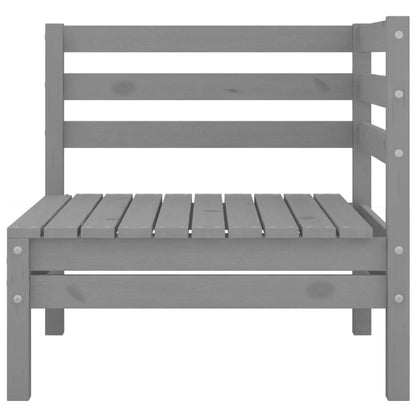 Juego De Muebles De Jardín 6 Piezas Gris Madera Maciza De Pino / Vetonek_4