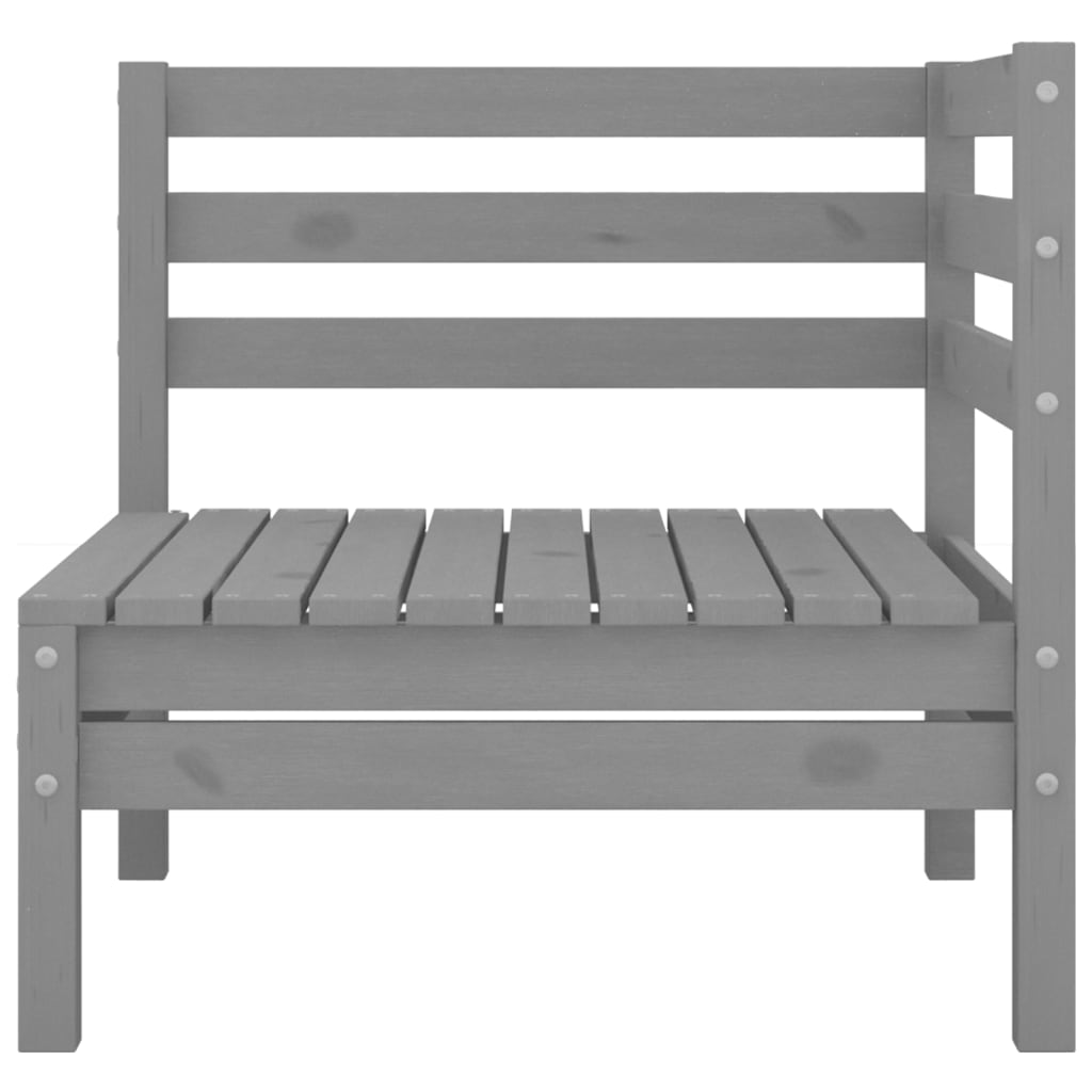 Juego De Muebles De Jardín 4 Piezas Madera Maciza De Pino Gris / Vetonek_1