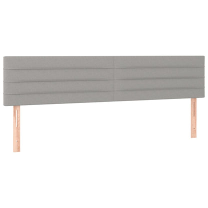 Cama Box Spring Con Colchón Tela Y Led Gris Claro 160x200 Cm / Vetonek_1