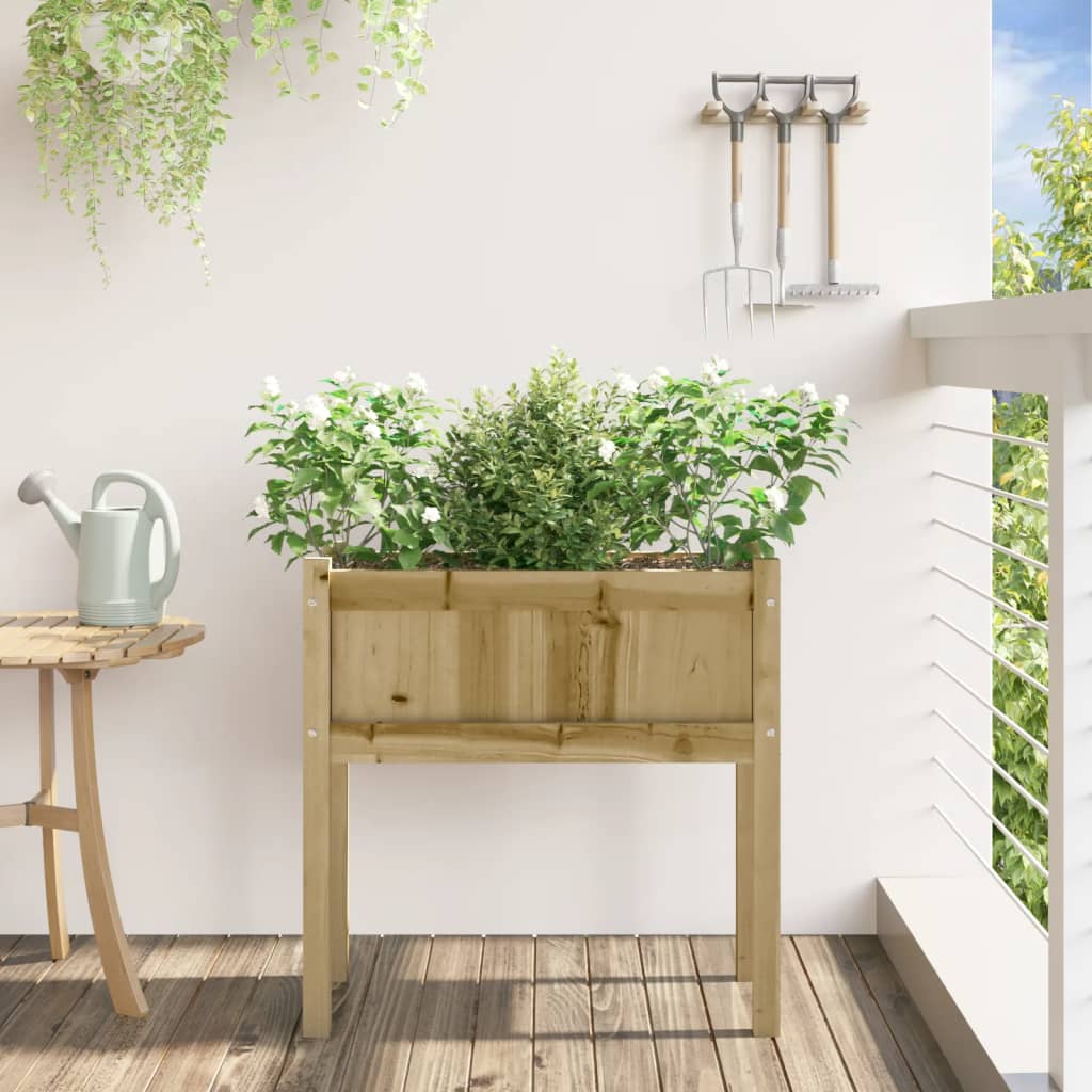 Jardinera Con Patas Madera De Pino Impregnada 70x31x70 Cm_2