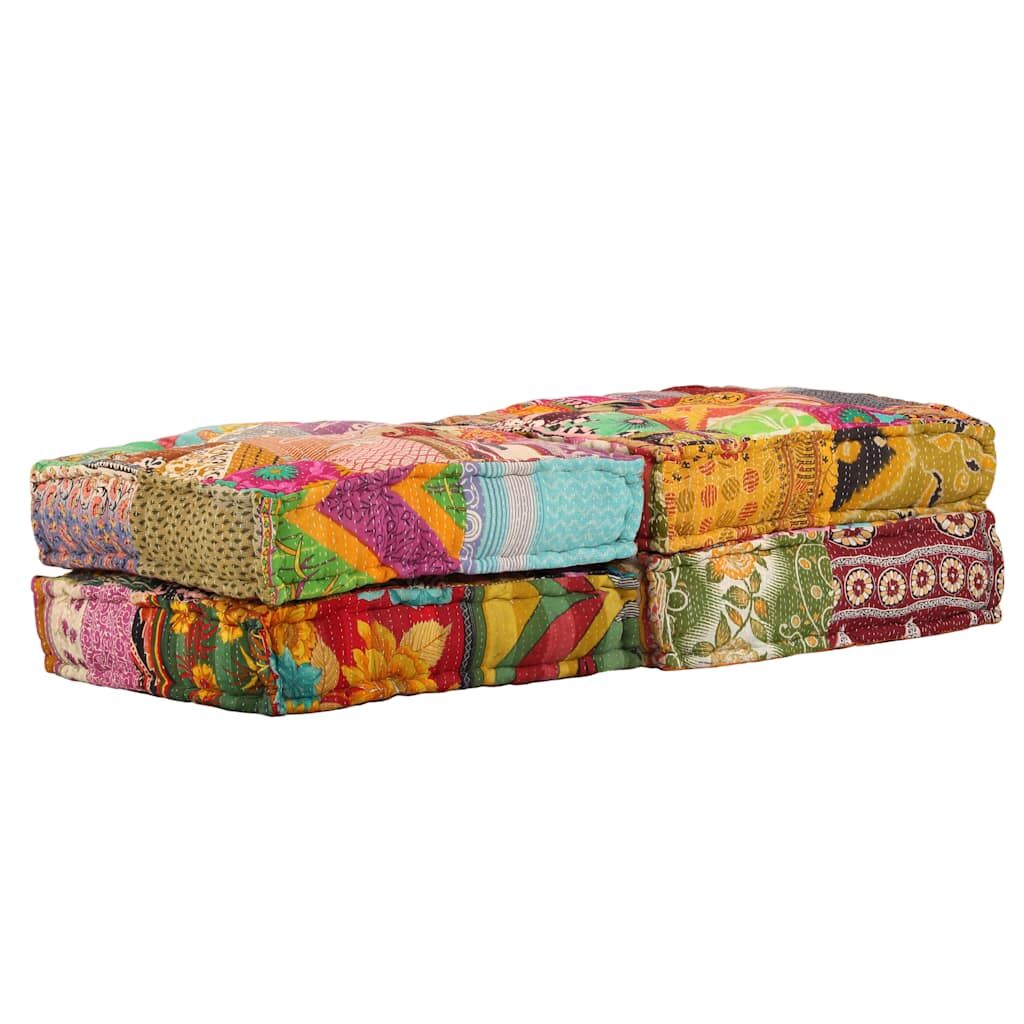 Vidaxl Puf Modular De 2 Plazas De Tela Patchwork_4