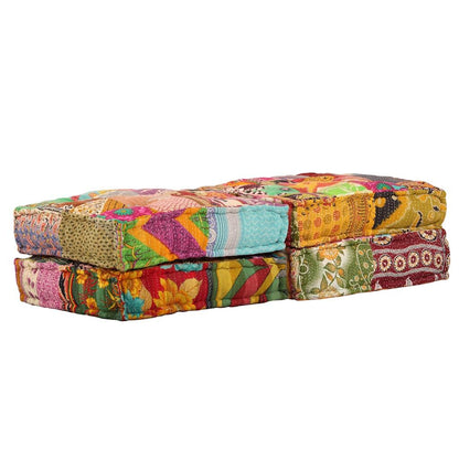 Vidaxl Puf Modular De 2 Plazas De Tela Patchwork_4
