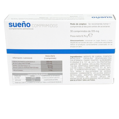 Sueño – Complemento Natural Con Melatonina, Triptófano Y Plantas Medicinales Para Dormir Mejor – 30 Comprimidos_1