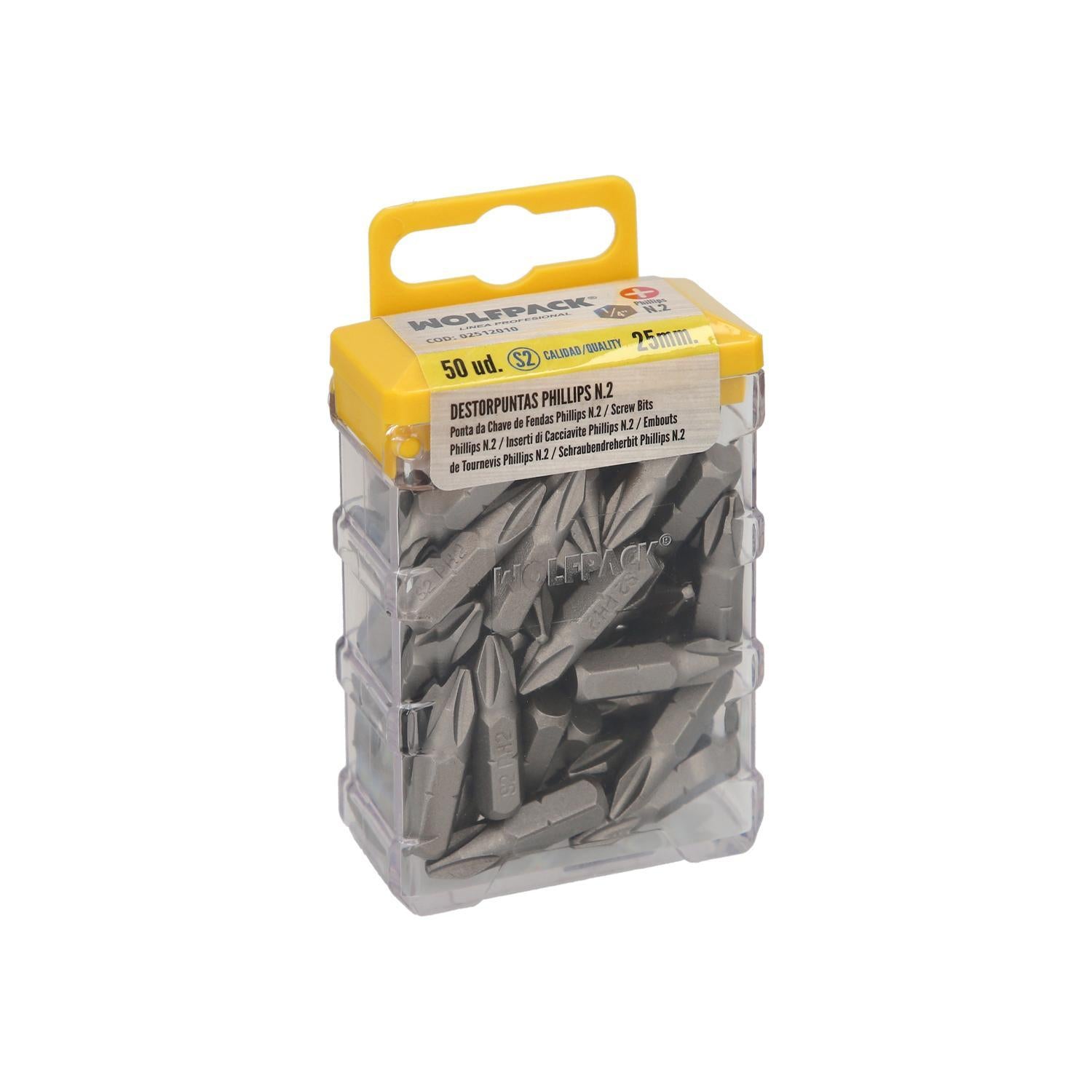 Puntas Destornillador Phillips Nº 2 (50 Piezas). Acero S2 Al Cromo Vanadio. Puntas Hexagonales, Destorpuntas,