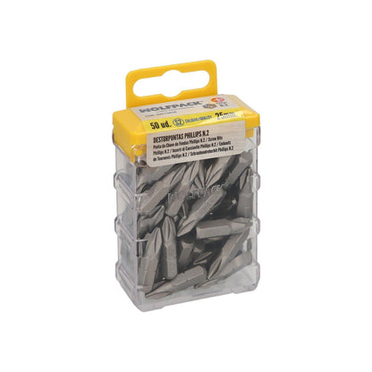 Puntas Destornillador Phillips Nº 2 (50 Piezas). Acero S2 Al Cromo Vanadio. Puntas Hexagonales, Destorpuntas,