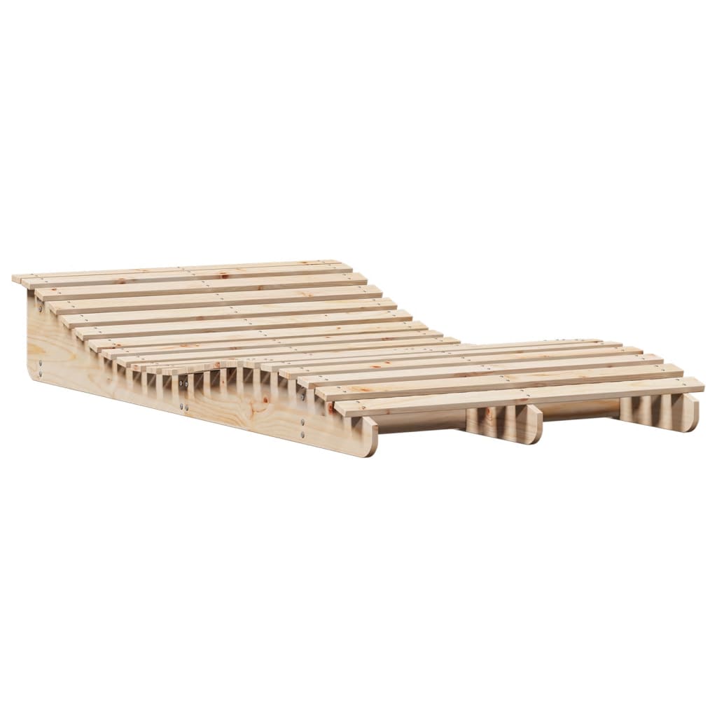 Tumbona De Madera Maciza De Pino 205x110x31,5 Cm / Vetonek_3