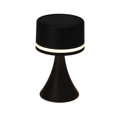 Lámpara Solar De Mesa Negra Recargable Con Panel Solar Y Usb - Well Home_0