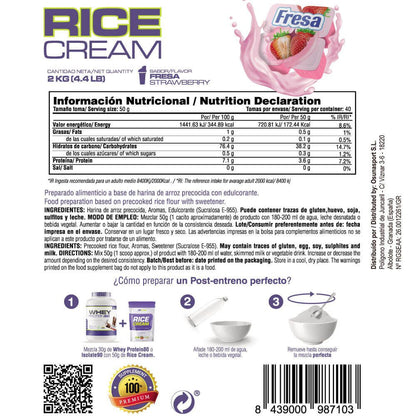 Rice Cream (crema De Arroz Pregelatinizada) - 2kg - Fresa - Fuente De Carbohidratos De Buena - Masmusculo_5