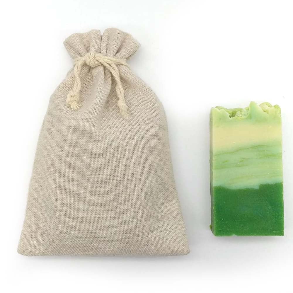 Jabón Natural Aloe Vera 90g En Bolsa Regalo De Yute - Piel Estropeada, Escamosa Y Muy Seca - Hidrata, Reafirma Y Repara_3