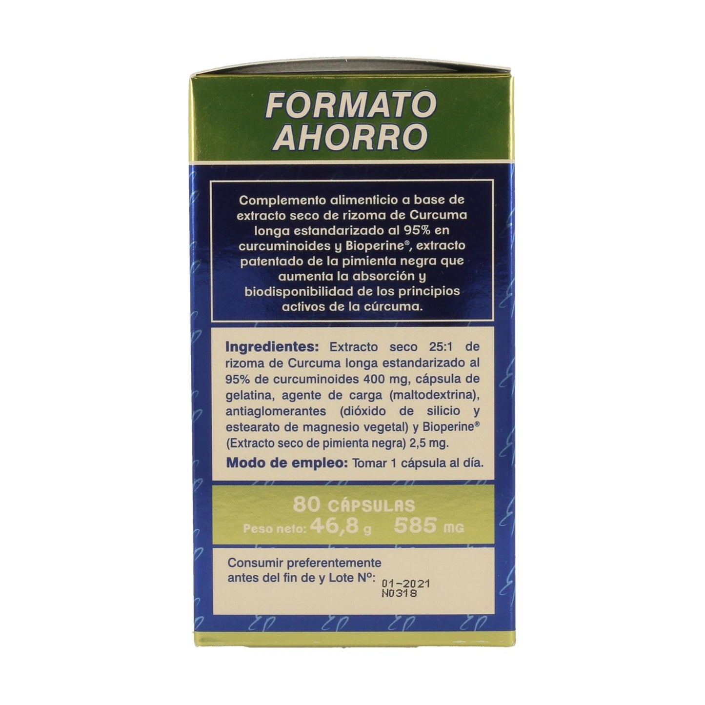 Pure State Curcumin Tongil 80 Cápsulas Formato Economia