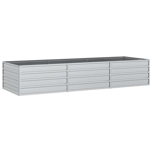 Arriate De Acero Galvanizado Plateado 240x80x45 Cm_0
