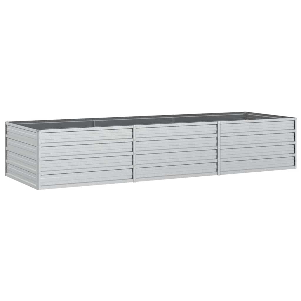 Arriate De Acero Galvanizado Plateado 240x80x45 Cm_0