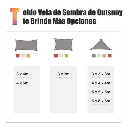 Outsunny Toldo Vela Sombrilla Parasol Triangulo Tejido De Poliester 185 G/m²_2