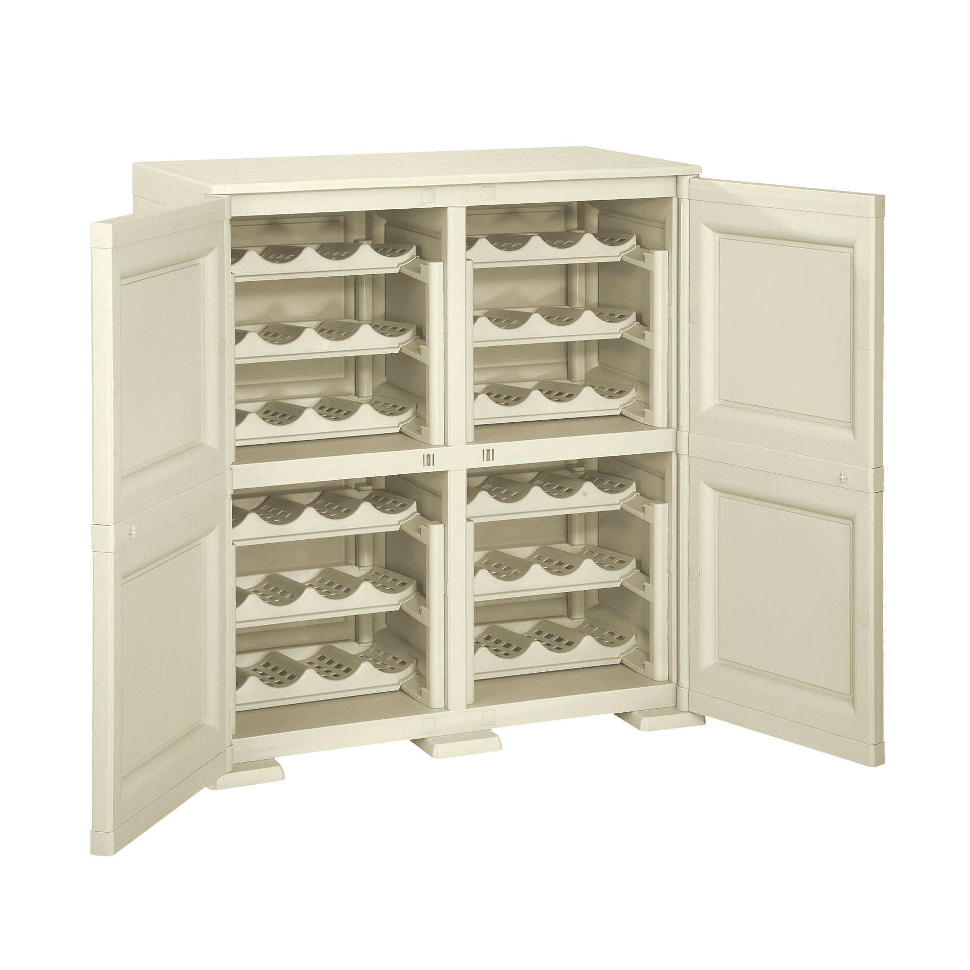 4 Estanterías Modulares Con Soporte Para 48 Botellas Gris_2