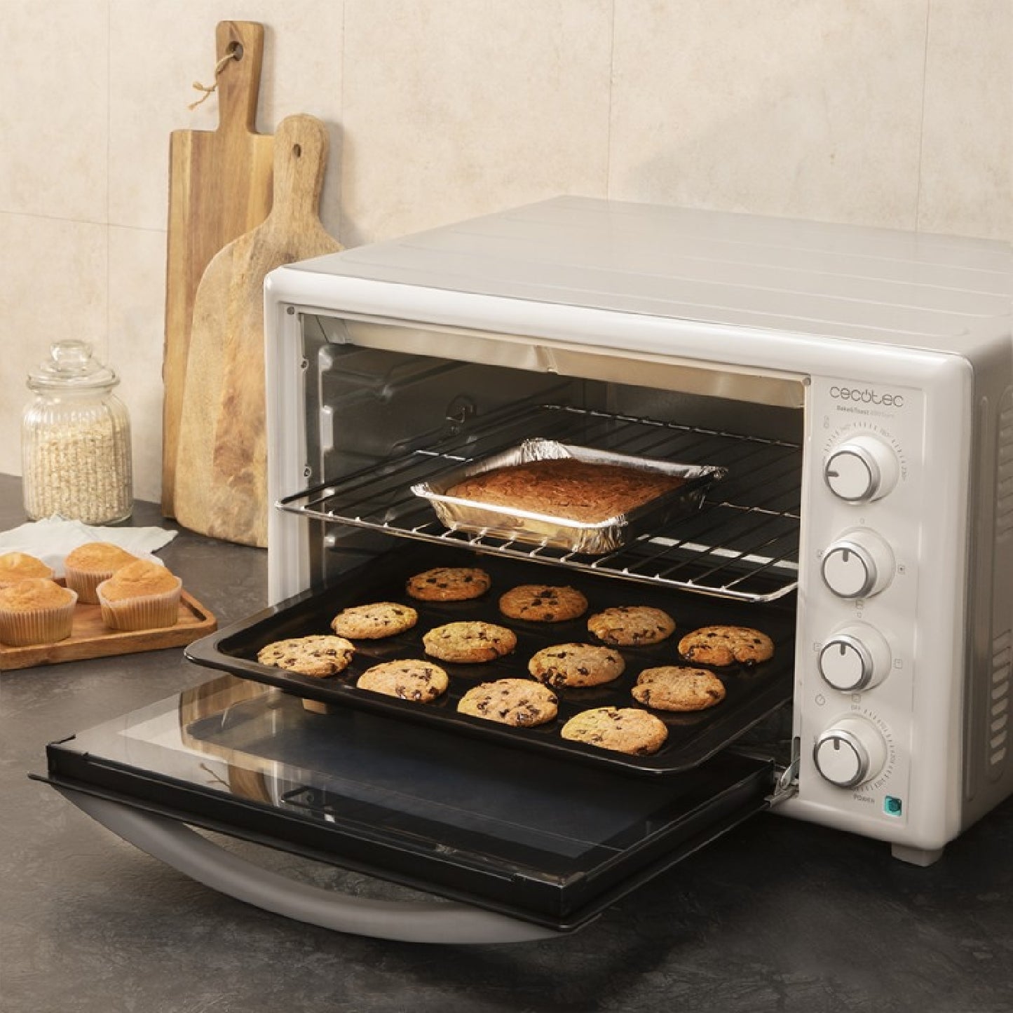 Cecotec Horno De Sobremesa Bake&toast 890 Gyro. 2200 W Capacidad 60 Litros Cocina Por Convección 12 Funciones Incluye Ru_2