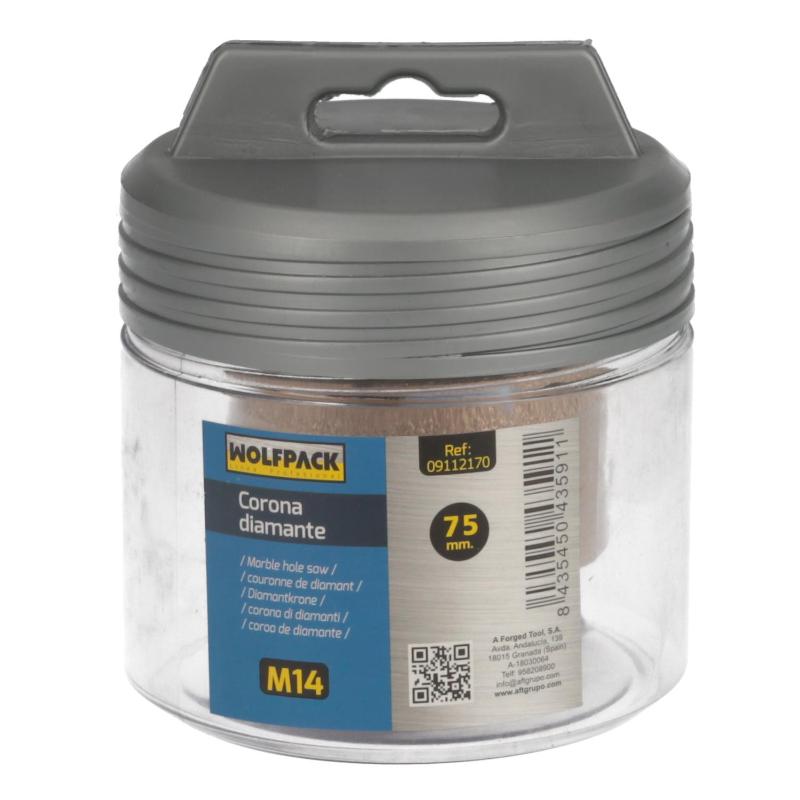 Corona Diamante Para Amoladora Ø 75 Mm. Conexión Rosca M14. Corte Seco