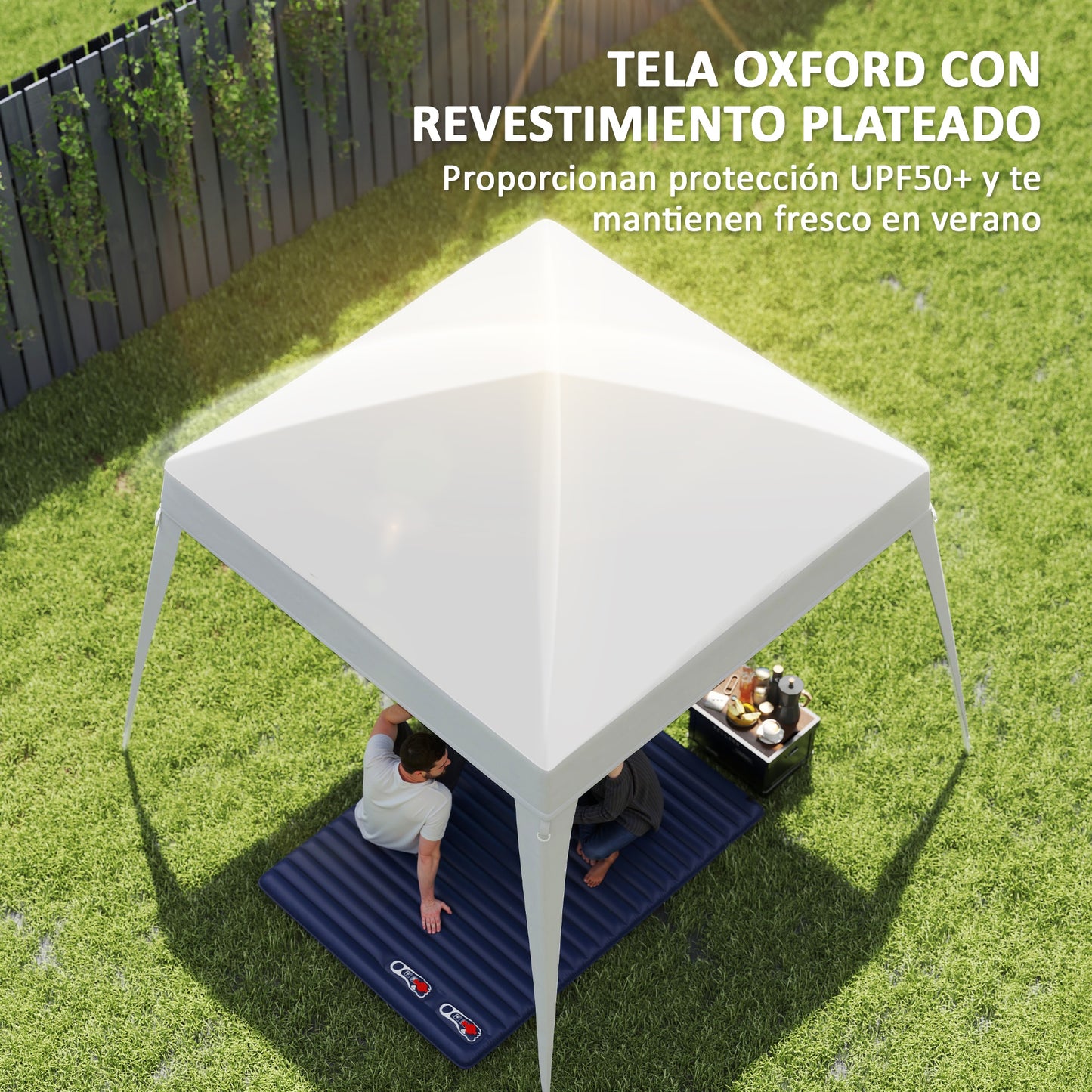 Outsunny Toldo De Recambio Para Carpa Plegable 2,4x2,4m Protección Upf50+ Blanco_3