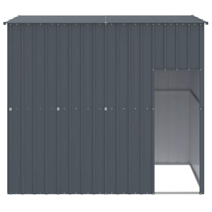 Caseta Perros Con Tejado Acero Galvanizado Gris 214x153x181 Cm_2