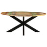 Mesa De Comedor Redonda Madera Maciza Reciclada 175x75 Cm