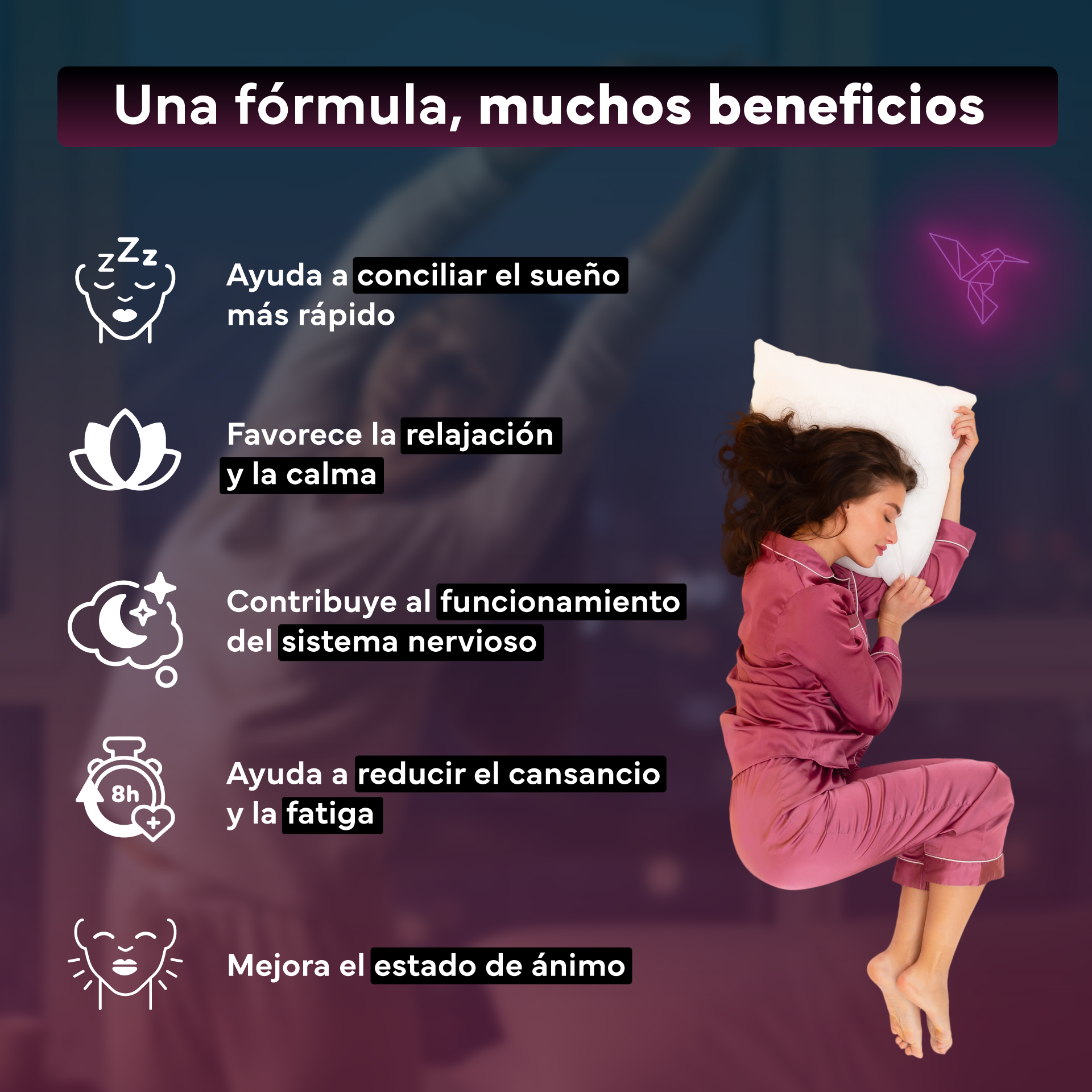 Pack 2x Melatonina En Gominolas Sin Azúcar De Con Extractos De Plantas De Sevens Nutrition. Descanso Y Sueño Reparador_2