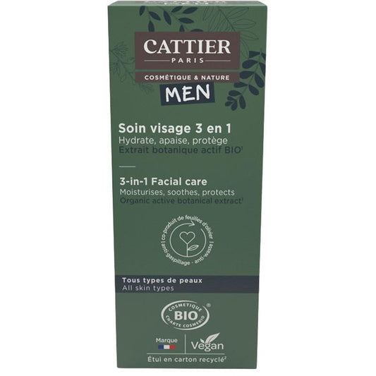 Cattier 3 em 1 Cuidado Facial Masculino 50 ml