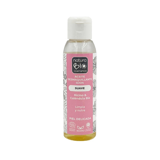 Óleo Desmaquilhante Suave para Olhos Naturabio com Óleo de Rícino e Calêndula, 100ml